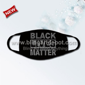 Bling Iron on Rhinestone Black Lives Matter Cotton Face Mask Fashion Wholesale Bling Iron on Rhinestone Black Lives Matter Cotton Face Mask Fashion Wholesale